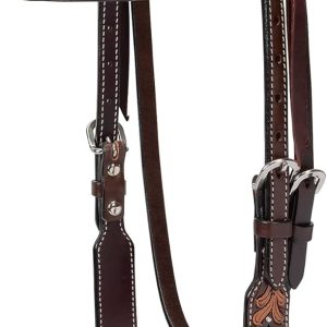 Turquoise Diamond Beaded Horse Headstall, Headstalls for Horses for Trail g, Durable Equine Supplies, Dark Oil