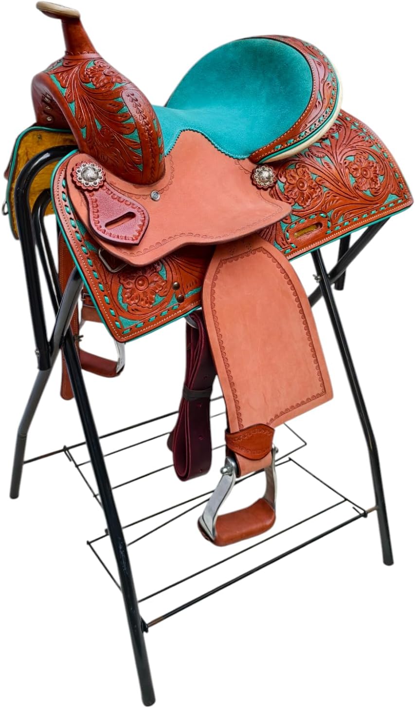 Western Saddle 13" 14" 15" 16" 17" Hand Tooled Trail g & Barrel Racing Horse Saddle for Ranchers Cowboys and Equestrian Enthusiasts