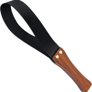 19 Inch for Horse, Paddle with Anti-Slip Wooden Handle, Equestrianism Crops, Black Crops for Horses